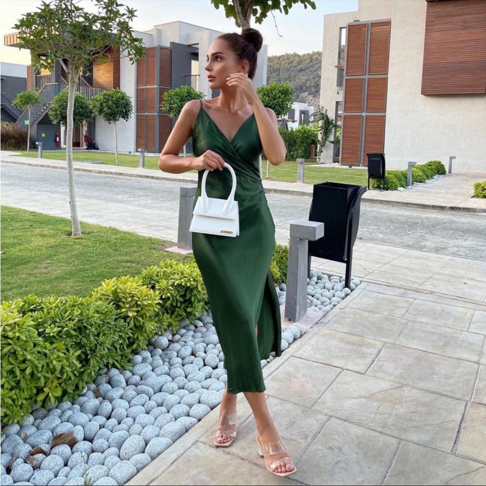 Zara Draped Camisole Midi Dress - Picture 1 of 16